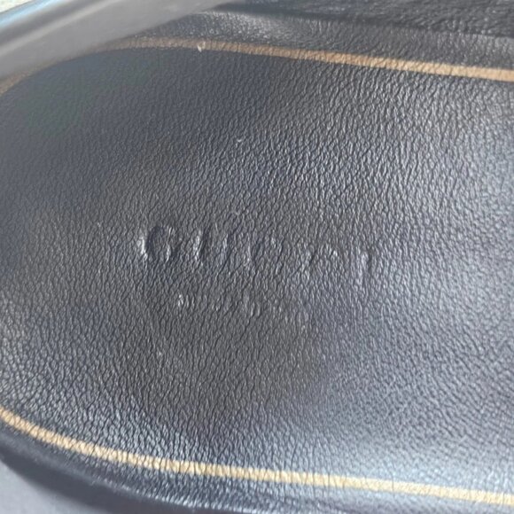 Gucci Women Sandal Ballet Black Shoe Black Leather Upper Made Italy Size 38.5 - Picture 11 of 13